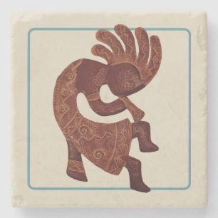 Posavasos De Piedra Kokopelli, Rojo Esbozado, Suroeste