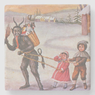 Posavasos De Piedra Krampus robando juguetes y niños