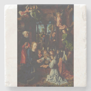 Posavasos De Piedra La Adoración del Niño Jesús