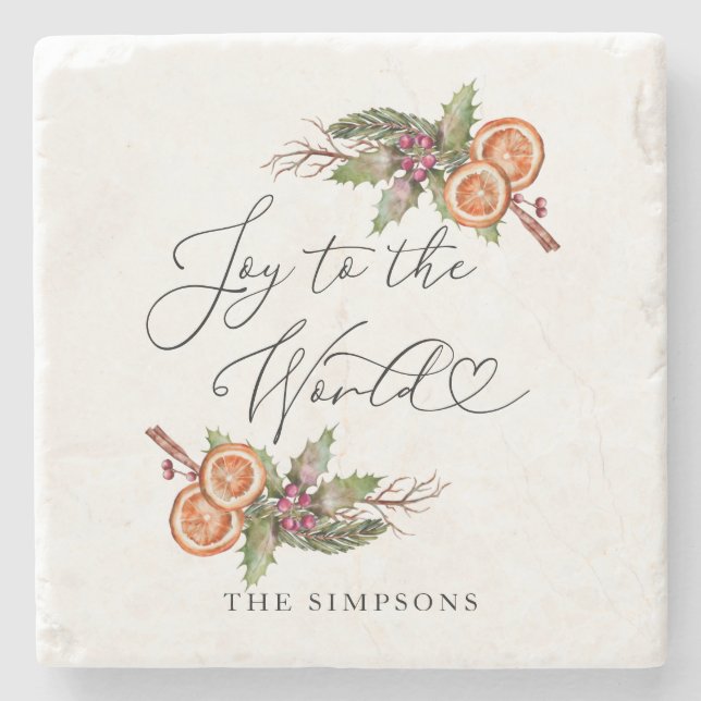 Posavasos De Piedra La Alegría De La Verdedura Del Invierno Al Mundo (Anverso)