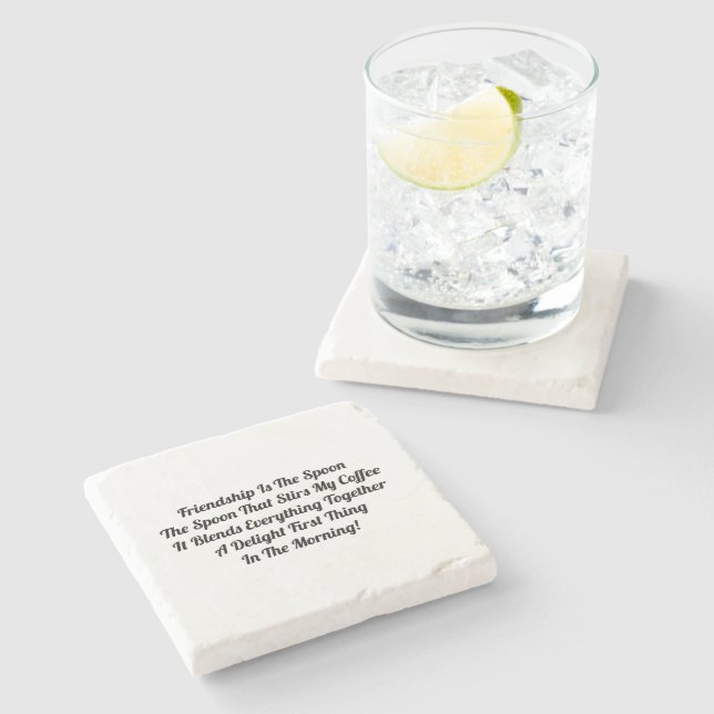 Posavasos De Piedra La amistad es la cuchara (Lateral)