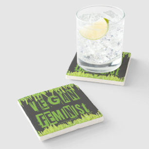 Posavasos De Piedra La atención vegana feminista de SlipperyJoe llama