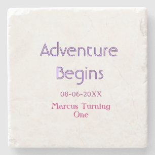 Posavasos De Piedra La aventura comienza nombre fecha cumpleaños 1 sim