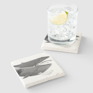 Posavasos De Piedra La Ballena Ilustracion De Ballenas Blanco