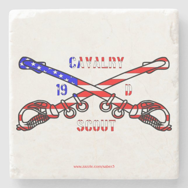 Posavasos De Piedra La caballería americana vetea (Anverso)