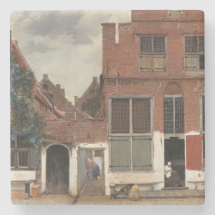 Posavasos De Piedra La calle pequeña de Johannes Vermeer