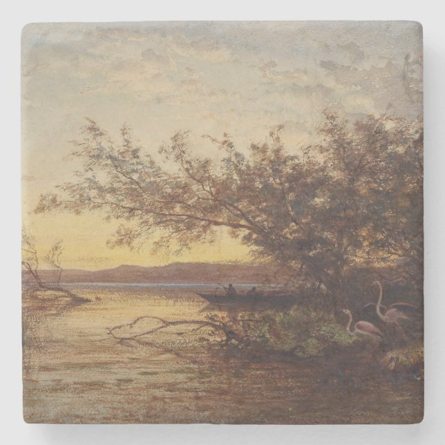 Posavasos De Piedra La Camargue, Coucher De Soleil - Félix Ziem (Anverso)