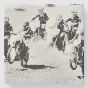 Posavasos De Piedra La carrera está activada - Motocross Racers