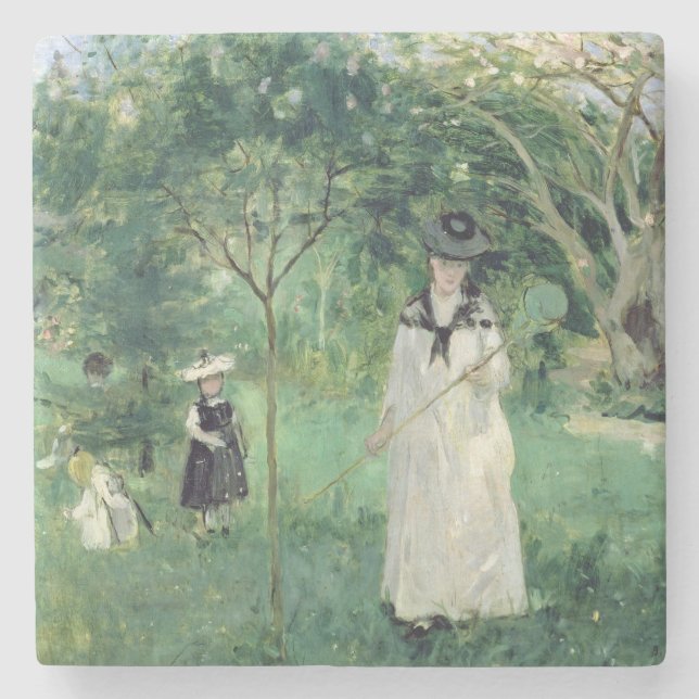 Posavasos De Piedra La caza de mariposas, 1874 (Anverso)