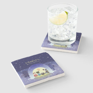 Posavasos De Piedra La celebración de nieve de Edo-Neko