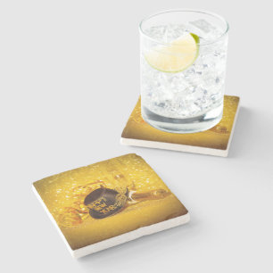 Posavasos De Piedra La celebración de Nochevieja de SlipperyJoe festiv