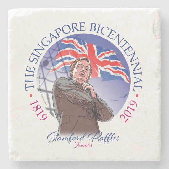 Posavasos De Piedra La colección del Bicentenario de Singapur (Anverso)