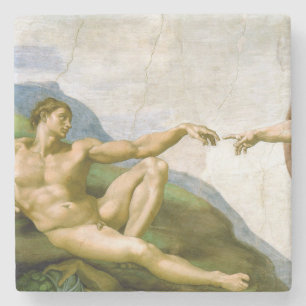 Posavasos De Piedra La creación de Adán por Miguel Ángel
