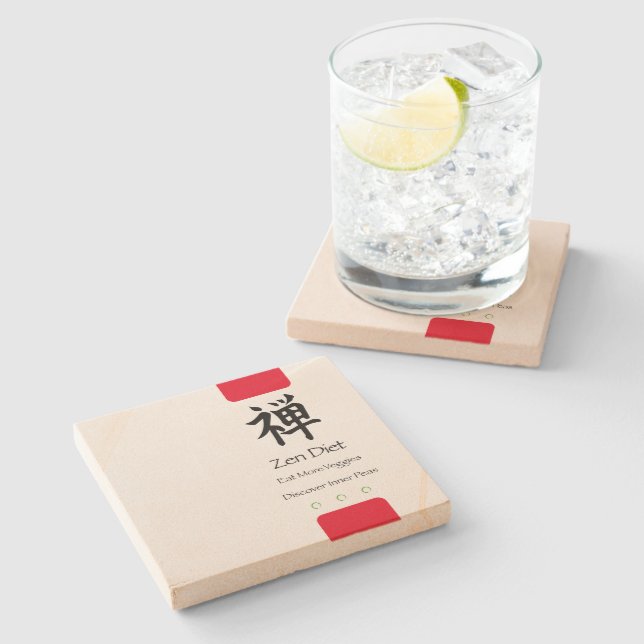 Posavasos De Piedra La dieta zen come más verduras (Lateral)