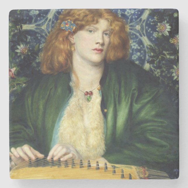 Posavasos De Piedra La ducha azul (de Dante Gabriel Rossetti) (Anverso)