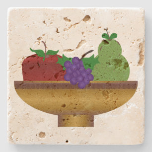 Posavasos De Piedra La escayola de piedra de frutas