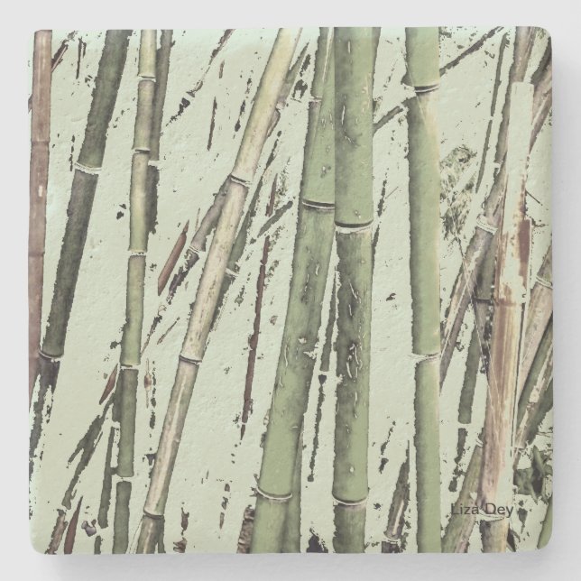 Posavasos De Piedra La escoria de piedra de 'Zen Bamboo' (Anverso)