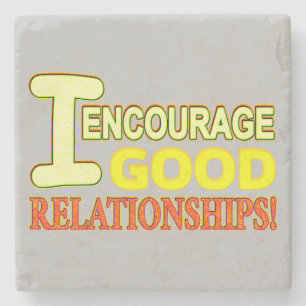 Posavasos De Piedra La Expresión Cute Diseña BUENAS RELACIONES. ¡Hazte