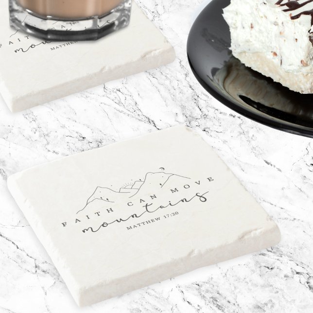 Posavasos De Piedra La fe puede mover montañas (Subido por el creador)