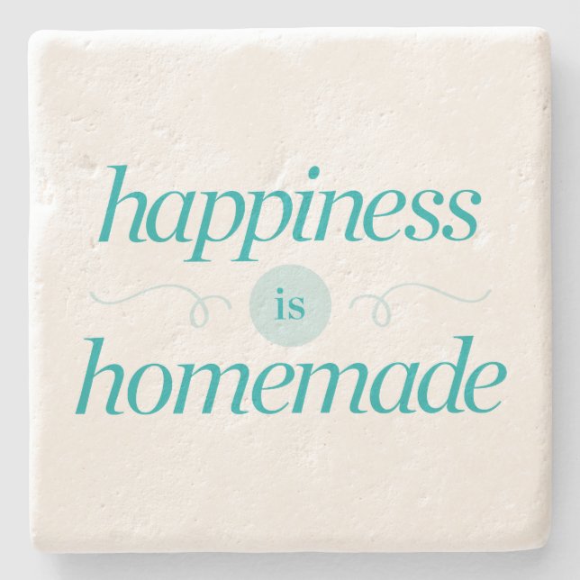 Posavasos De Piedra La felicidad es hecha en casa (Anverso)