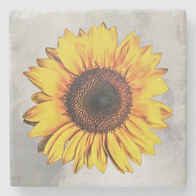 Posavasos De Piedra La Flor de girasol gigante (Anverso)