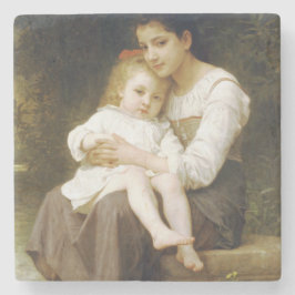 Posavasos De Piedra La hermana mayor (por William Bouguereau)