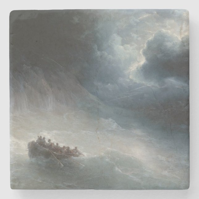 Posavasos De Piedra La ira de los mares (por Ivan Aivazovsky) (Anverso)
