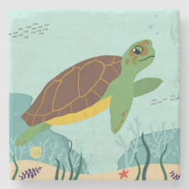 Posavasos De Piedra La montaña costera de la tortuga marina hawaiana