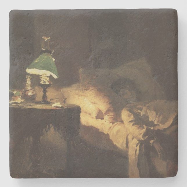 Posavasos De Piedra La mujer enferma (por Vasily Polenov) (Anverso)