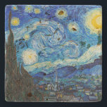 Posavasos De Piedra La noche estrellada | Van Gogh |<br><div class="desc">El Starry Night es un cuadro de aceite sobre lienzo del pintor holandés post-impresionista Vincent van Gogh. Pintado en junio de 1889, se aprecia la vista desde la ventana de su asilo en Saint-Rémy-de-Provence, frente al este, justo antes de la salida del sol, con la adición de un pueblo imaginario....</div>