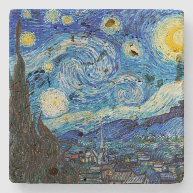 Posavasos De Piedra La noche estrellada | Van Gogh | (Anverso)