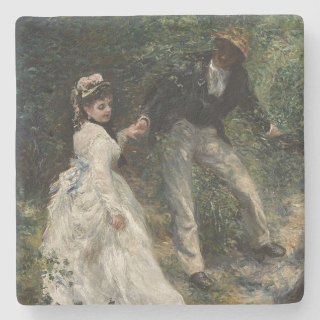 Posavasos De Piedra La Promenade Renoir Impresionismo pintura (Anverso)
