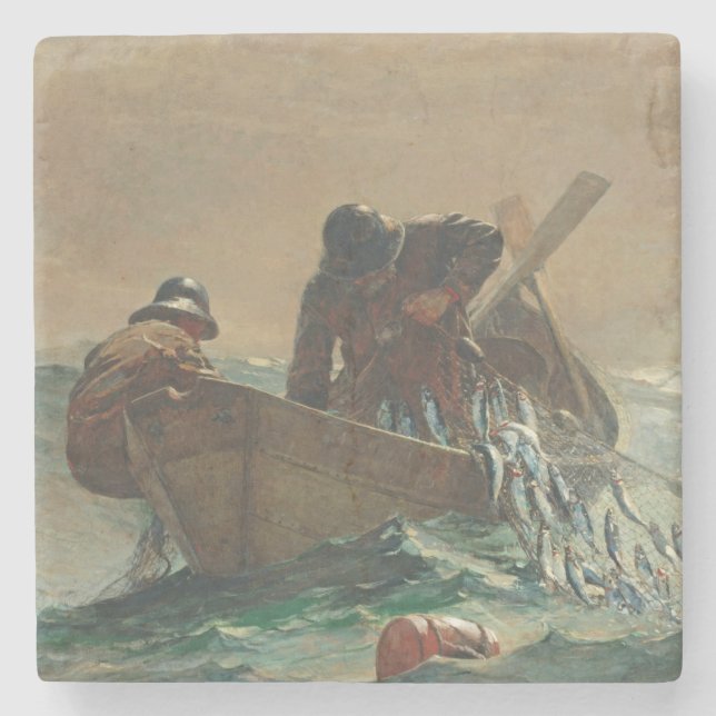 Posavasos De Piedra La red de los arenques, 1885 (aceite en lona) (Anverso)