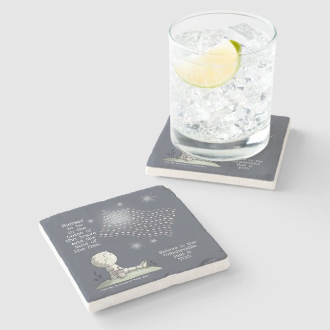 Posavasos De Piedra La tierra de los libres (Lateral)