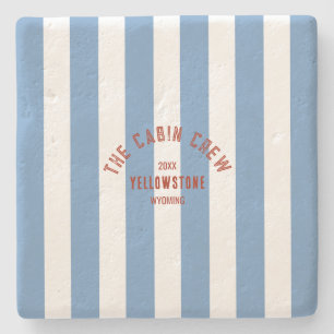 Posavasos De Piedra La tripulación de cabina Personalizado Escudo Blue