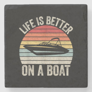 Posavasos De Piedra La Vida De Vintage Es Mejor En Un Bote Capitán P