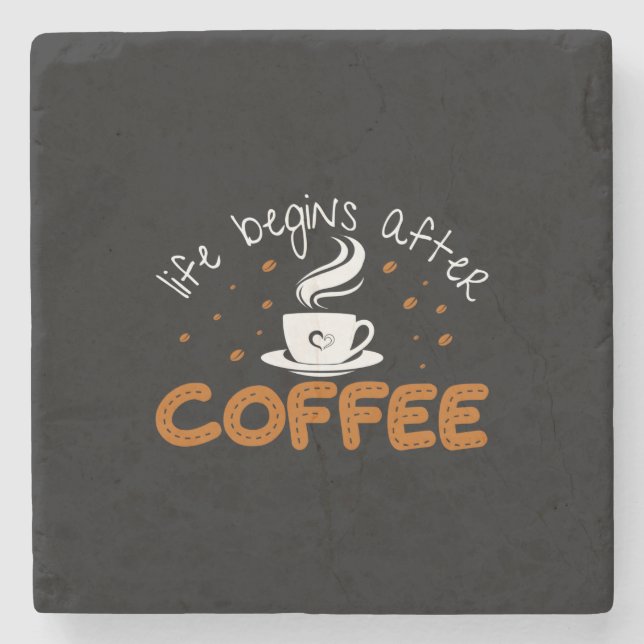 Posavasos De Piedra La vida del café comienza después del café (Anverso)