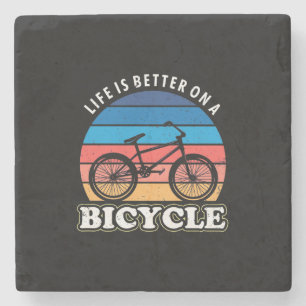Posavasos De Piedra La Vida Es Mejor En Bicicleta