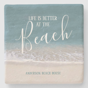 Posavasos De Piedra La vida es mejor en las   fotos del agua y de la