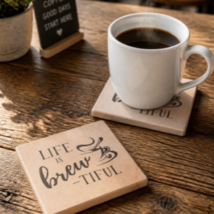Posavasos De Piedra La vida es para los amantes del café