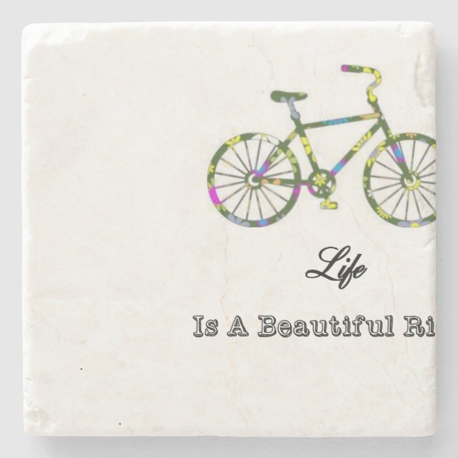 Posavasos De Piedra La vida es un paseo hermoso (Anverso)