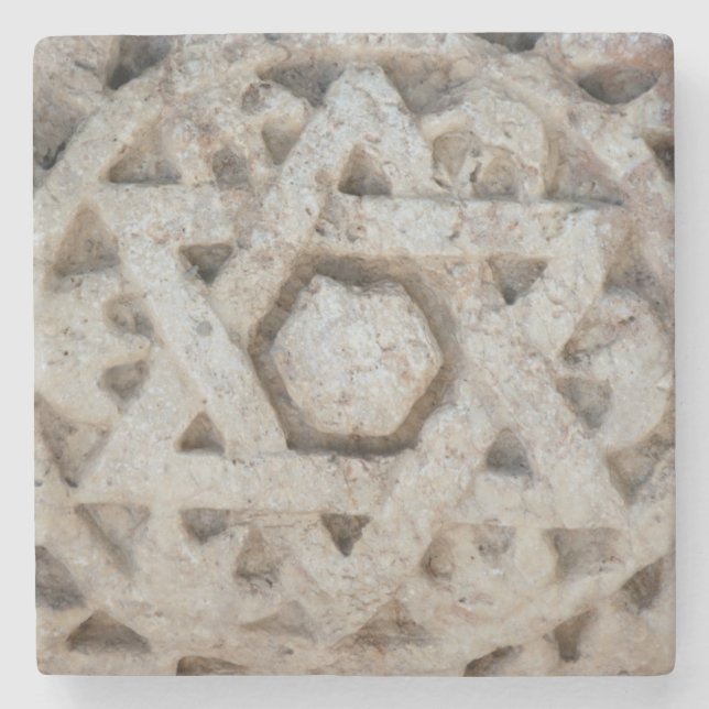 Posavasos De Piedra La vieja estrella de David tallando, Israel (Anverso)