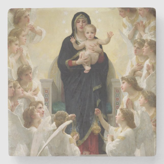 Posavasos De Piedra La Virgen con Angels, 1900 (Anverso)