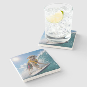 Posavasos De Piedra Labrador Retriever surfista