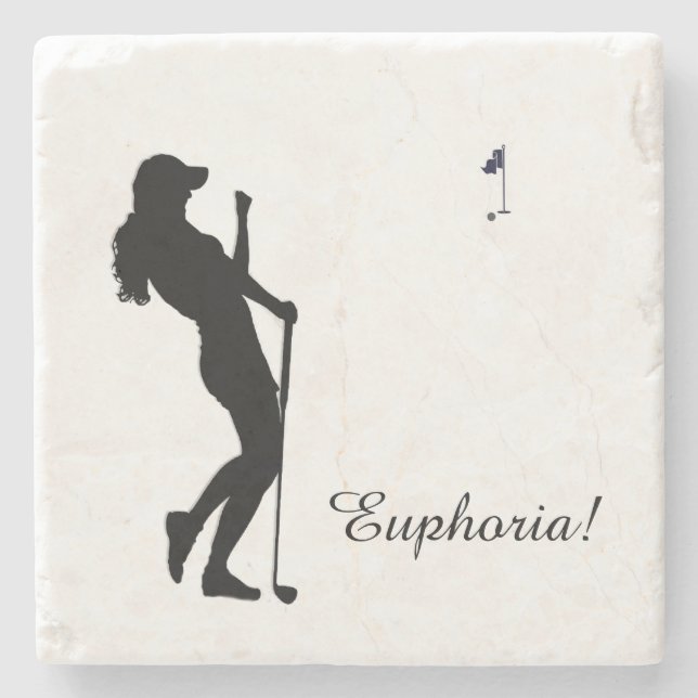 Posavasos De Piedra Ladies Golfer (Anverso)