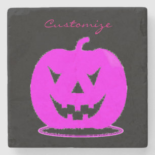 Posavasos De Piedra Ladrón rosado de Halloween
