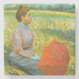 Posavasos De Piedra Lady descansando en un prado verde