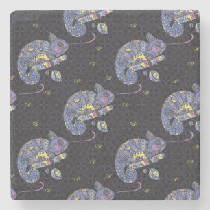 Posavasos De Piedra Lagarto de Zentangle