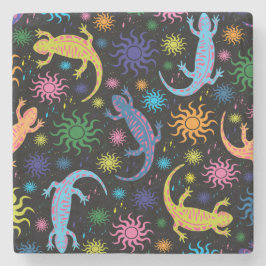 Posavasos De Piedra Lagartos del Gecko multicolores por todo la