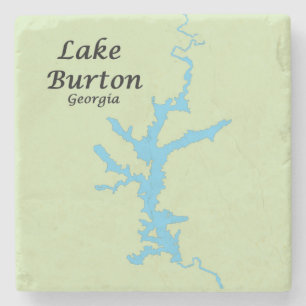 Posavasos De Piedra Lago Burton, Georgia, prácticos de costa del mapa